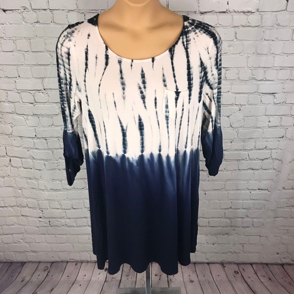 She and Sky Tie Dye Blue Tunic Dress Medium Size - Picture 1 of 7